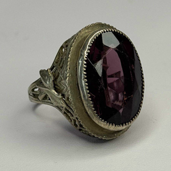 Vintage 925 Sterling Silver Purple Amethyst Ring Size 4.5