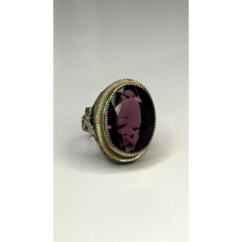 Vintage 925 Sterling Silver Purple Amethyst Ring Size 4.5