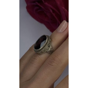 Vintage 925 Sterling Silver Purple Amethyst Ring Size 4.5