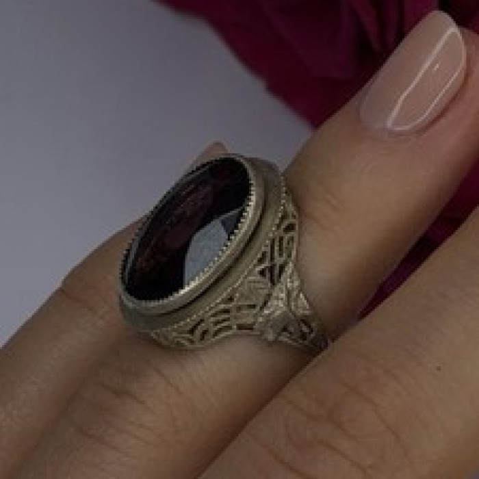 Vintage 925 Sterling Silver Purple Amethyst Ring Size 4.5
