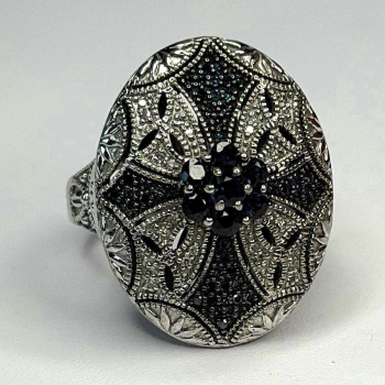Elegant 925 Sterling Silver Spinel Stones Ring Size 8