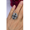 Elegant 925 Sterling Silver Spinel Stones Ring Size 8