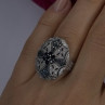 Elegant 925 Sterling Silver Spinel Stones Ring Size 8