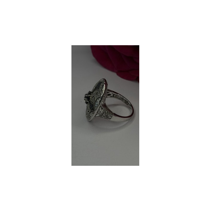 Elegant 925 Sterling Silver Spinel Stones Ring Size 8