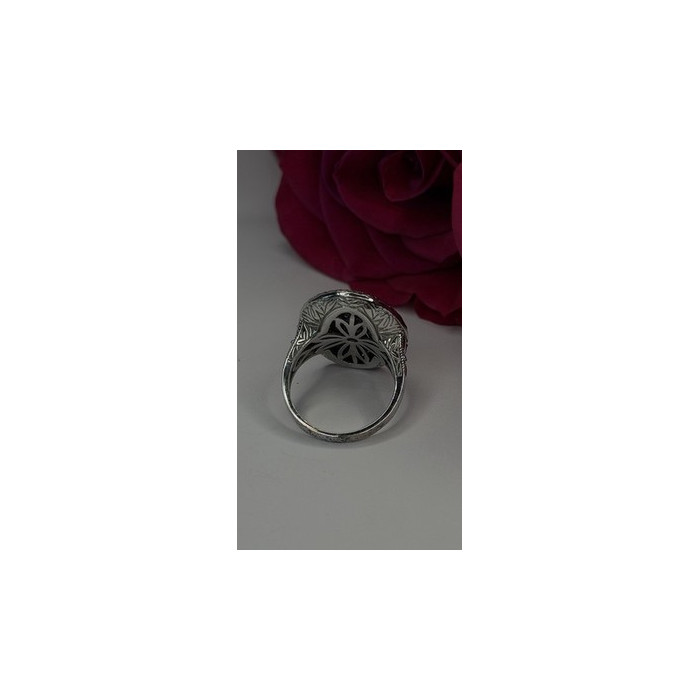 Elegant 925 Sterling Silver Spinel Stones Ring Size 8