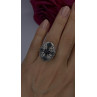 Elegant 925 Sterling Silver Spinel Stones Ring Size 8
