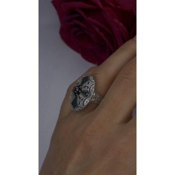 Elegant 925 Sterling Silver Spinel Stones Ring Size 8