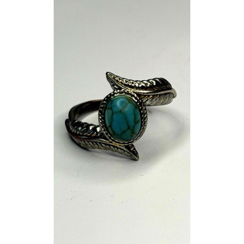 Vintage 925 Sterling Silver Blue Turquoise Ring Size 10