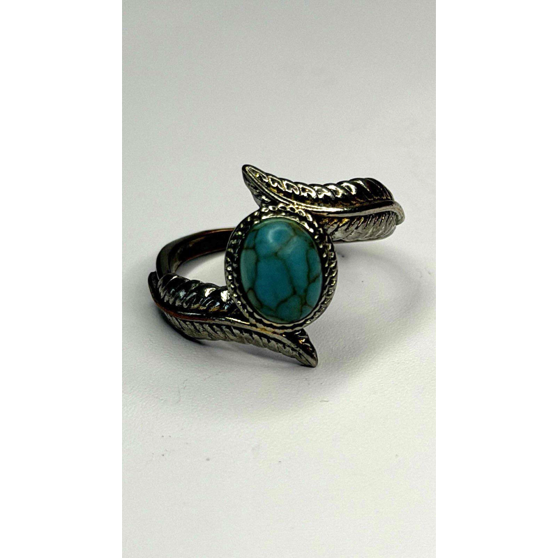Vintage 925 Sterling Silver Blue Turquoise Ring Size 10