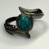 Vintage 925 Sterling Silver Blue Turquoise Ring Size 10