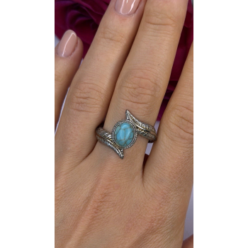 Vintage 925 Sterling Silver Blue Turquoise Ring Size 10