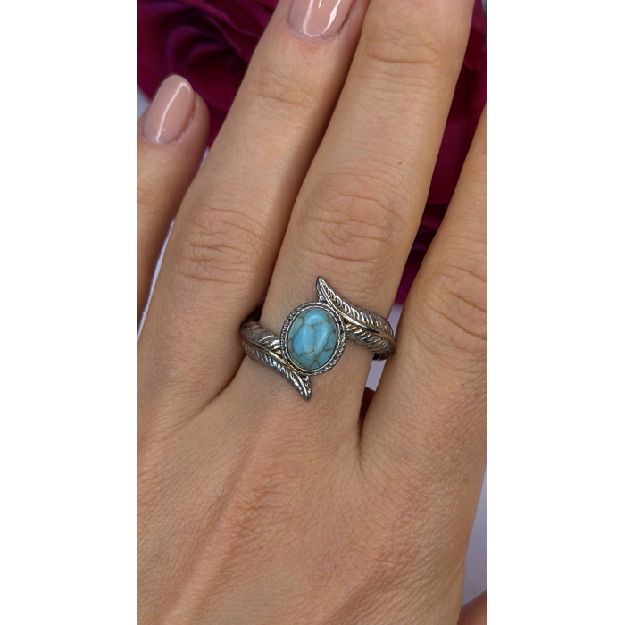 Vintage 925 Sterling Silver Blue Turquoise Ring Size 10
