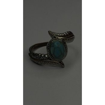 Vintage 925 Sterling Silver Blue Turquoise Ring Size 10