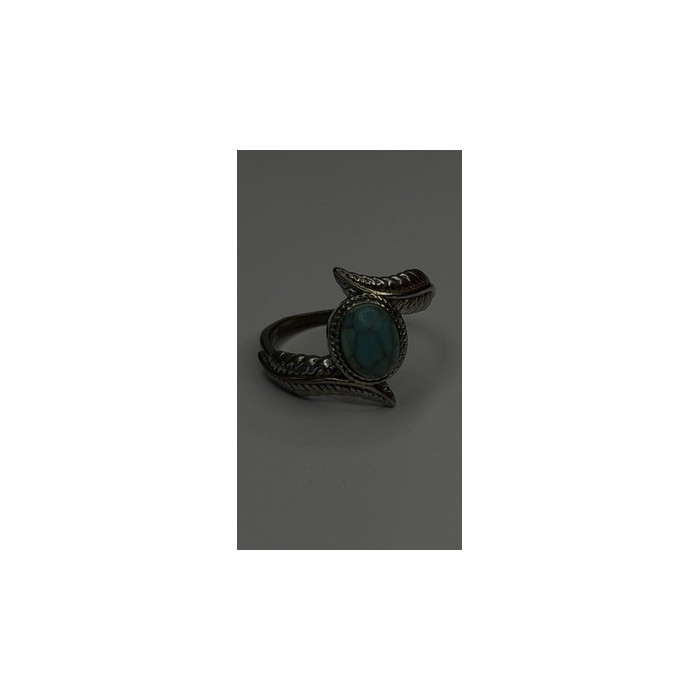 Vintage 925 Sterling Silver Blue Turquoise Ring Size 10