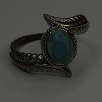 Vintage 925 Sterling Silver Blue Turquoise Ring Size 10