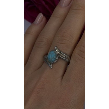 Vintage 925 Sterling Silver Blue Turquoise Ring Size 10
