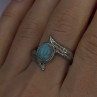 Vintage 925 Sterling Silver Blue Turquoise Ring Size 10