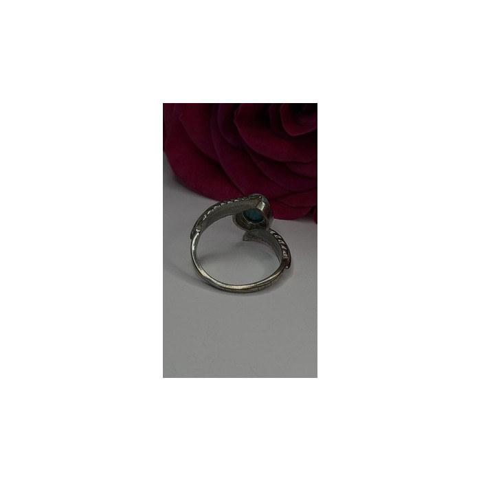 Vintage 925 Sterling Silver Blue Turquoise Ring Size 10