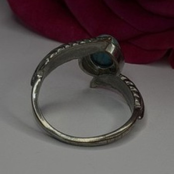 Vintage 925 Sterling Silver Blue Turquoise Ring Size 10