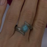 Vintage 925 Sterling Silver Blue Turquoise Ring Size 10
