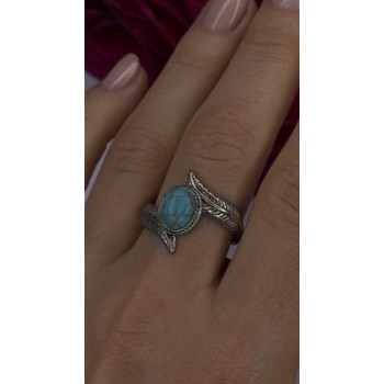 Vintage 925 Sterling Silver Blue Turquoise Ring Size 10