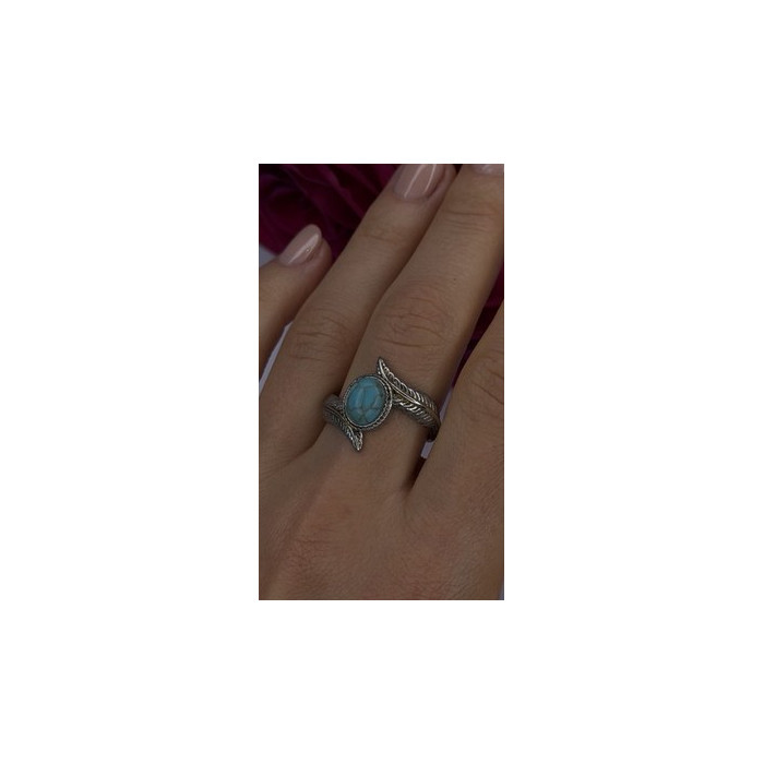 Vintage 925 Sterling Silver Blue Turquoise Ring Size 10