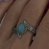 Vintage 925 Sterling Silver Blue Turquoise Ring Size 10