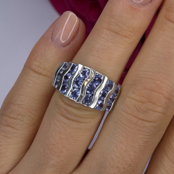 925 Sterling Silver Lavender Tanzanite Ring Size 6