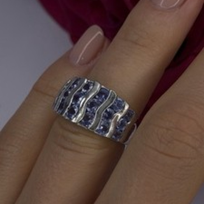 925 Sterling Silver Lavender Tanzanite Ring Size 6