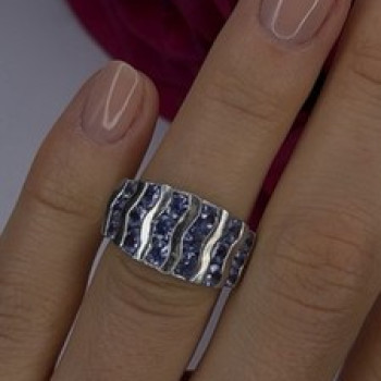 925 Sterling Silver Lavender Tanzanite Ring Size 6