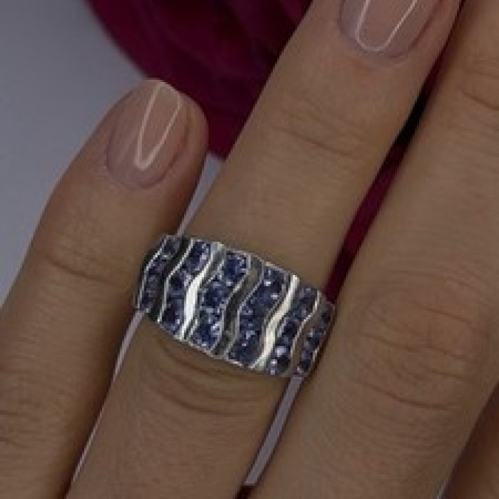 925 Sterling Silver Lavender Tanzanite Ring Size 6