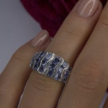 925 Sterling Silver Lavender Tanzanite Ring Size 6