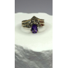 Vintage 925 Sterling Silver Amethyst & Marcasite Ring Size 7.5