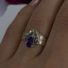 Vintage 925 Sterling Silver Amethyst & Marcasite Ring Size 7.5