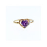 10K YELLOW GOLD  AMETHYST & DIAMOND RING SIZE 7.25