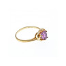 10K YELLOW GOLD  AMETHYST & DIAMOND RING SIZE 7.25