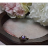 10K Yellow Gold Amethyst & Diamond Ring Size 7.25