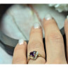 10K Yellow Gold Amethyst & Diamond Ring Size 7.25