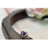 10K YELLOW GOLD  AMETHYST & DIAMOND RING SIZE 7.25