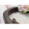 10K YELLOW GOLD  AMETHYST & DIAMOND RING SIZE 7.25
