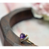 10K Yellow Gold Amethyst & Diamond Ring Size 7.25