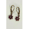 Flower 925 Sterling Silver Gold Plated Pink & White Topaz Earrings