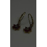 Flower 925 Sterling Silver Gold Plated Pink & White Topaz Earrings