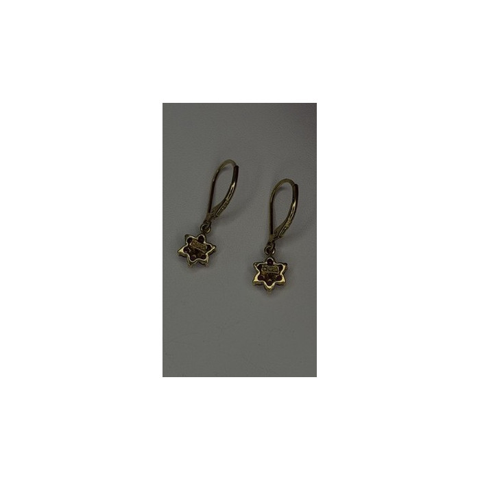 Flower 925 Sterling Silver Gold Plated Pink & White Topaz Earrings