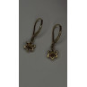 Flower 925 Sterling Silver Gold Plated Pink & White Topaz Earrings