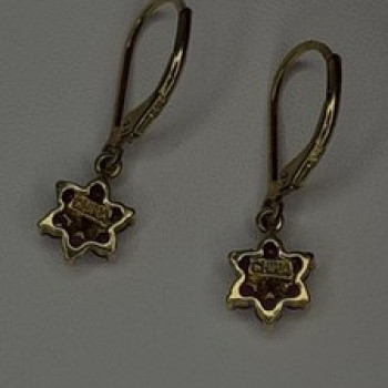 Flower 925 Sterling Silver Gold Plated Pink & White Topaz Earrings