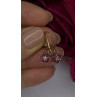 Flower 925 Sterling Silver Gold Plated Pink & White Topaz Earrings