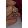 Flower 925 Sterling Silver Gold Plated Pink & White Topaz Earrings