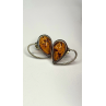 Heart 925 Sterling Silver Amber Earrings
