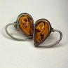 Heart 925 Sterling Silver Amber Earrings